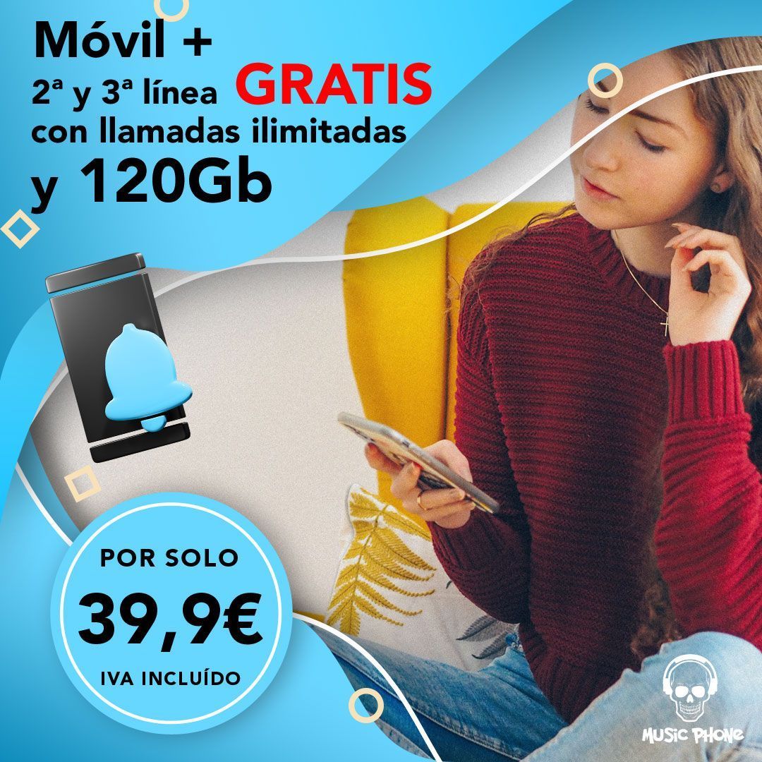 movil-120Gb movil 120 Gb con ilimmitadas y 2 líneas movil gratis